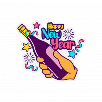New Year stickers