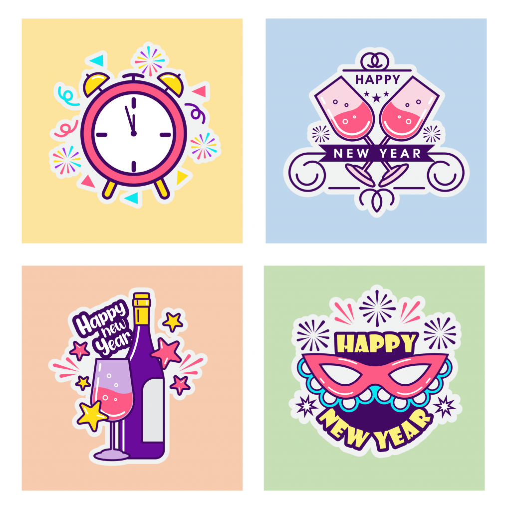 DrawHipo New Year Stickers Pack Closer Look